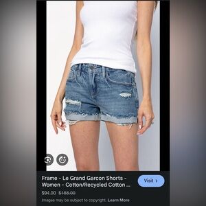 Frame Le Grand Garçon Denim Shorts